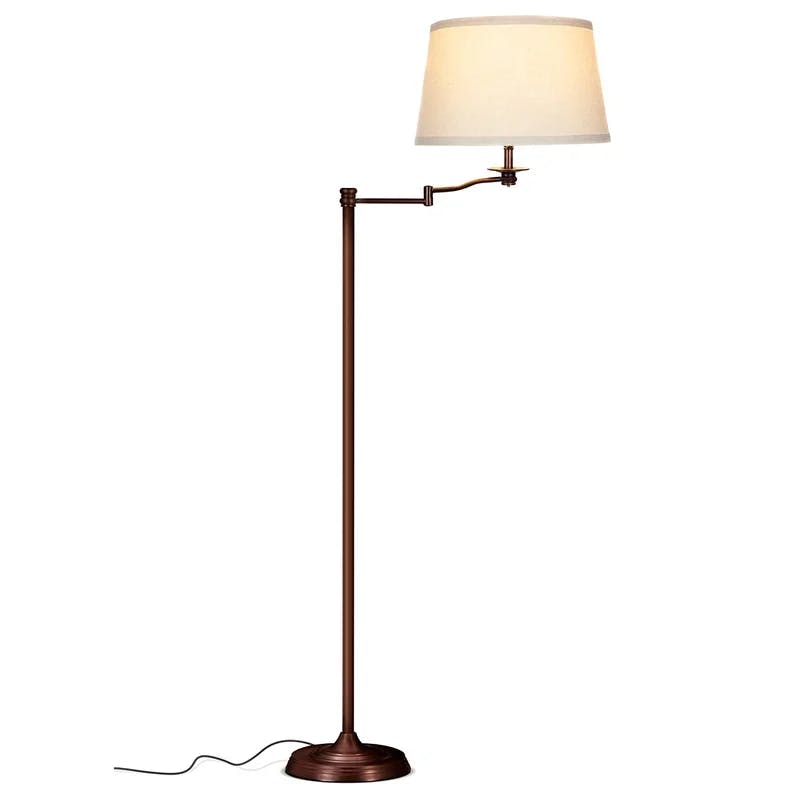 Caden Bronze 62" Extendable LED Floor Lamp with Fabric Shade