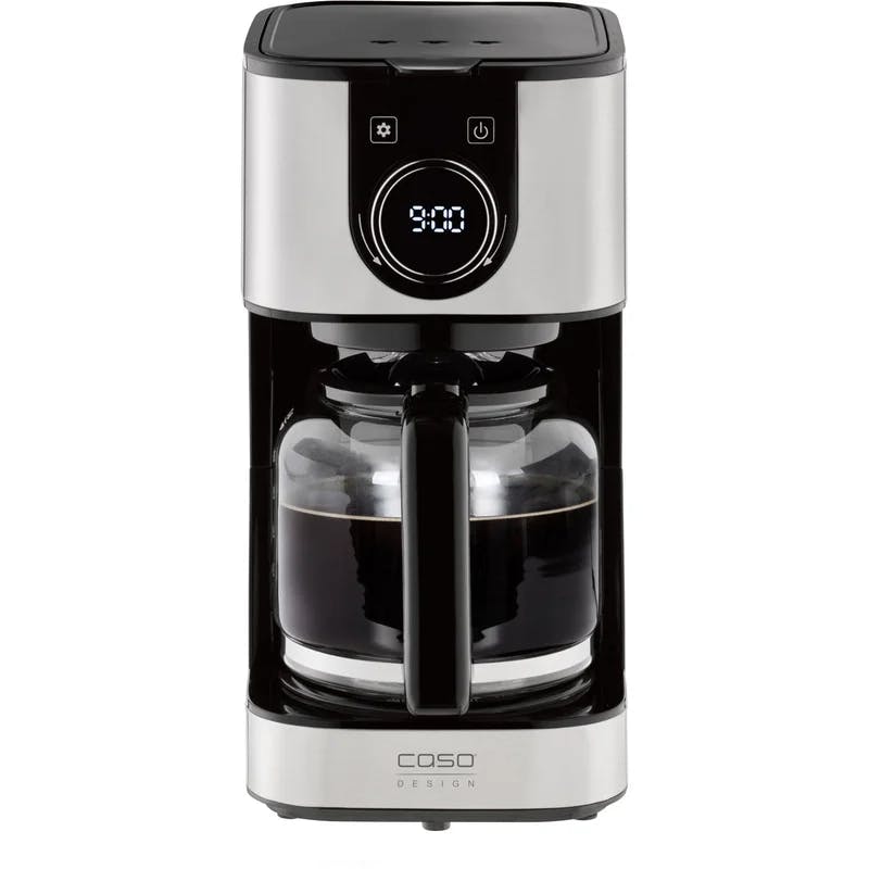 Sleek 10-Cup Black Glass Carafe Drip Coffee Maker with Programmable Timer