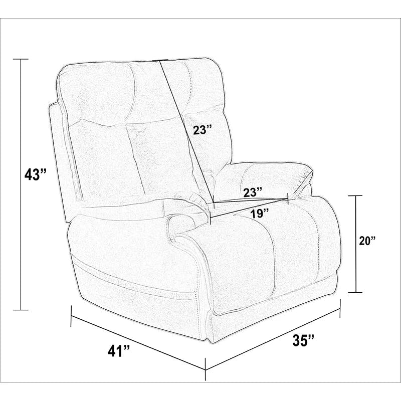 Charcoal Traditional Massage Recliner with Heat and Lumbar Support
