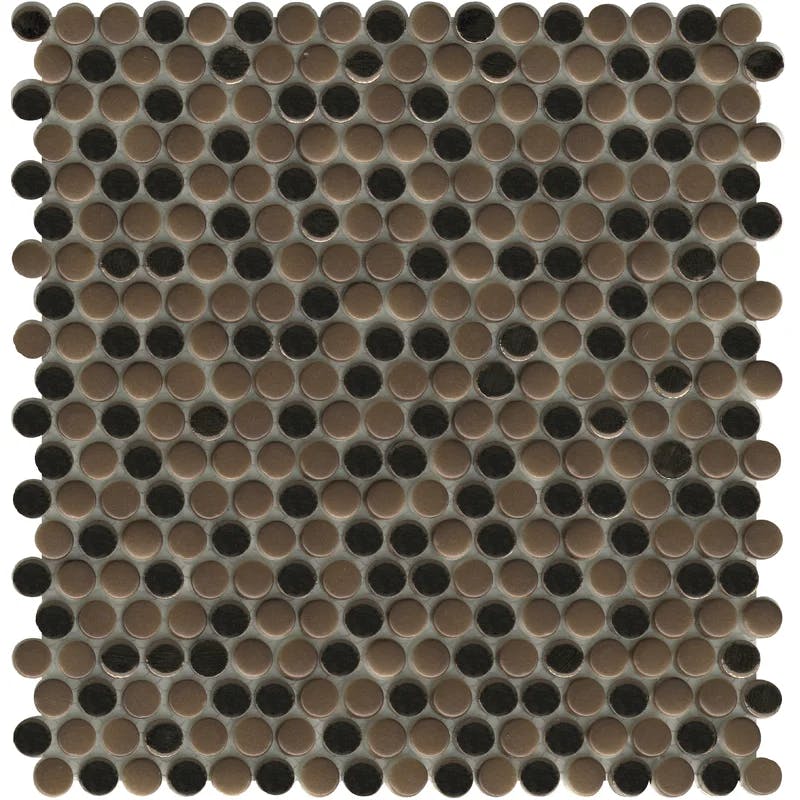 Bronze Beveled Glass Penny Round Mosaic Tile with Water Protection