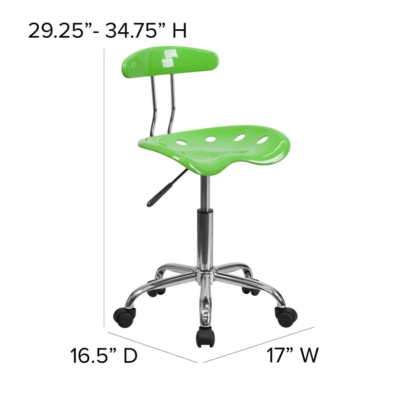 Elliott Vibrant Apple Green Ergonomic Swivel Task Chair with Chrome Base