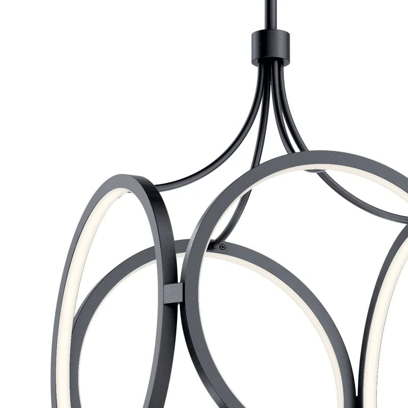 Ciri Matte Black Circular LED Pendant with Soft Glow