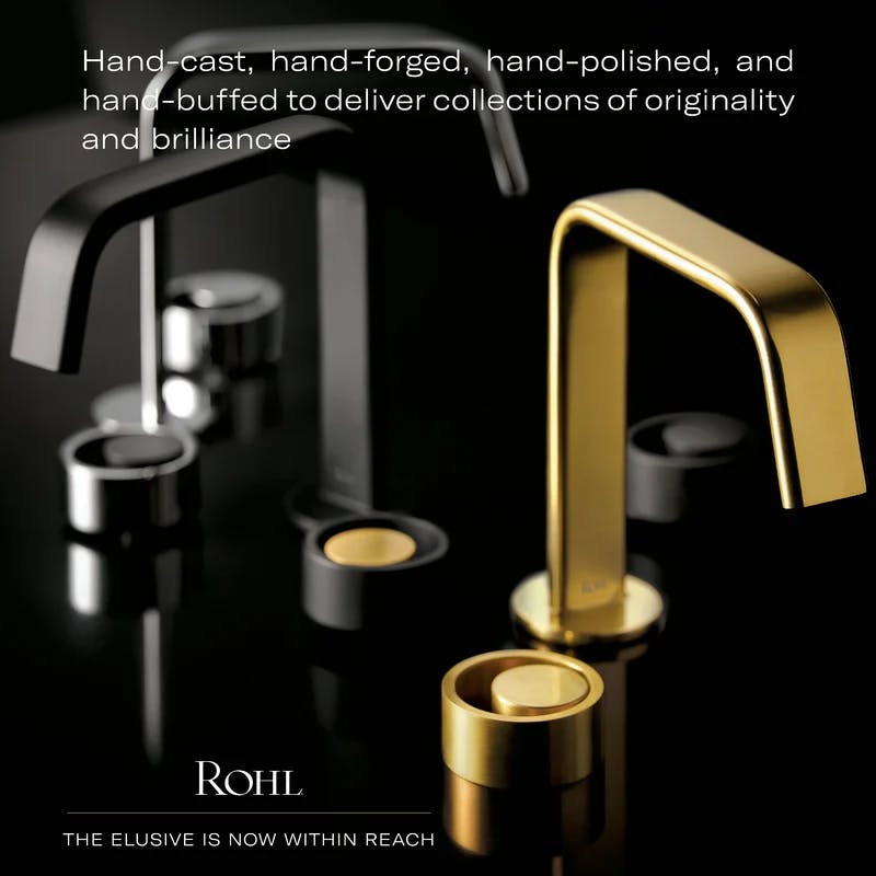 Eclissi Modern Chrome and Black Brass Widespread Bathroom Faucet