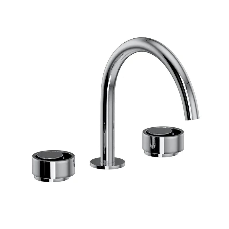 Eclissi Modern Widespread Black and Chrome Bathroom Faucet