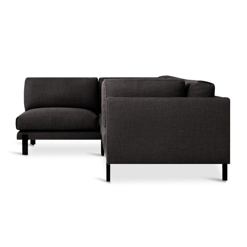 Andorra Espresso Brown Fabric Silverlake Sectional with Pillow Back