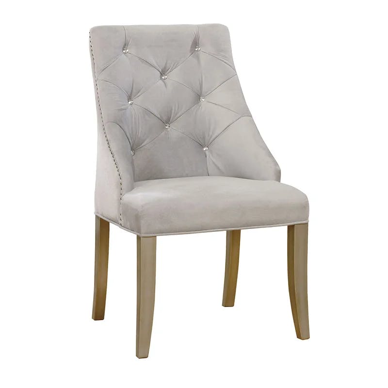 Elegant Gray Wishbone Wingback Side Chair Set of 2