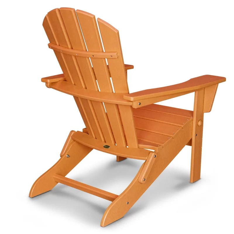 Palm Coast Tangerine POLYWOOD Folding Adirondack Chair