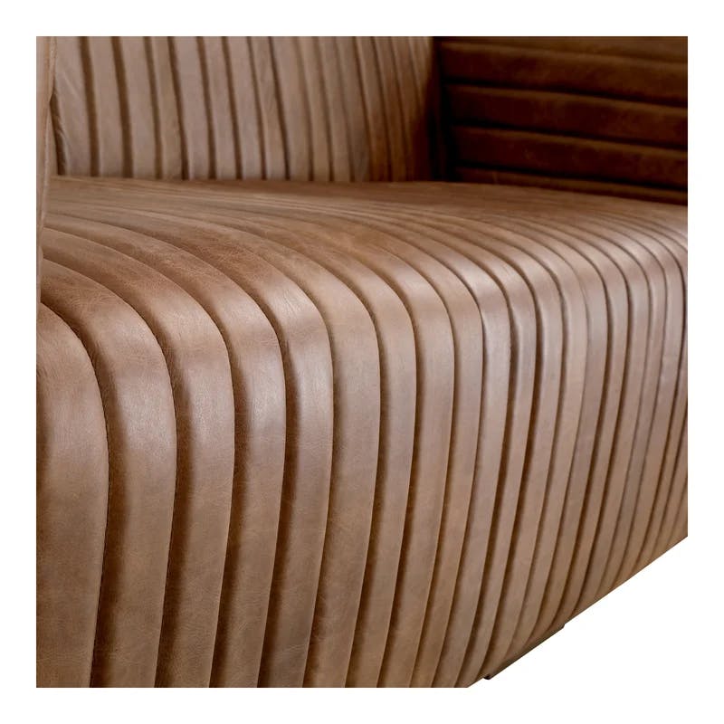 Castle Cappuccino Premium Leather Sofa with Solid Wood Frame