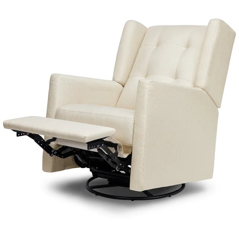 Maddox Natural Oat Swivel Recliner with Sustainable Wood