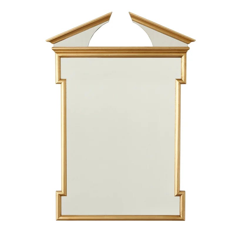 Elegant Rectangular Wall Mirror with Gold Metal Frame