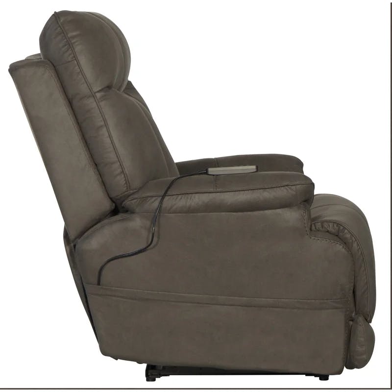 Charcoal Traditional Massage Recliner with Heat and Lumbar Support