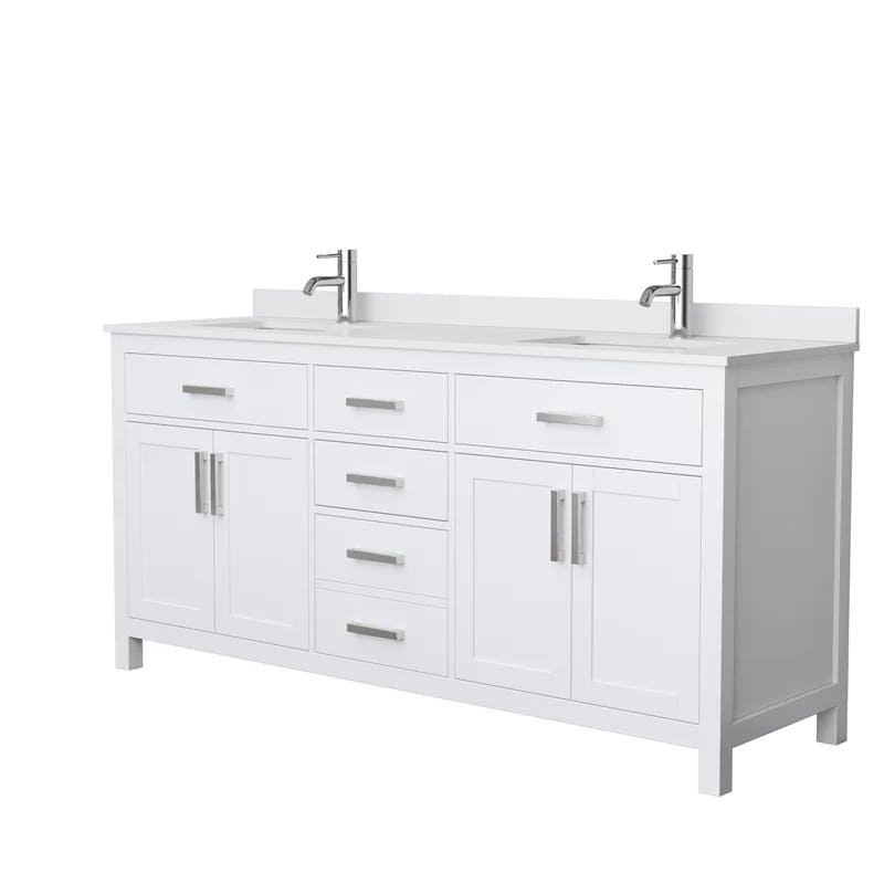 Beckett Classic 72" White Cultured Marble Double Bathroom Vanity