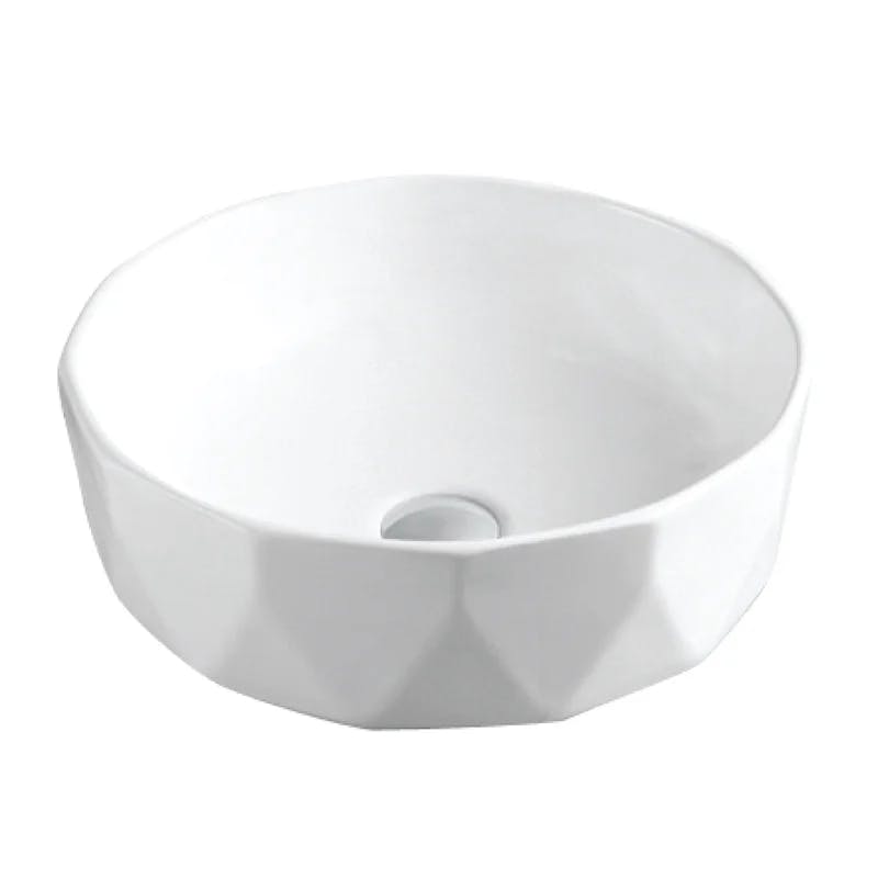 Valera 17" White Ceramic Round Vessel Bathroom Sink