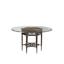 Royal Kahala 54" Transitional Round Black/Brown Mahogany Dining Table with Glass Top