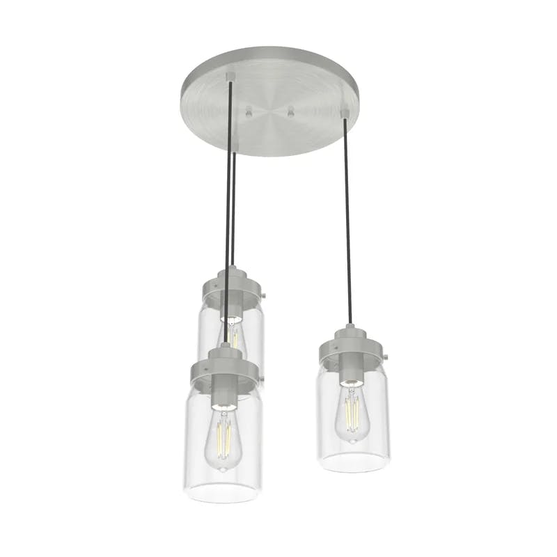 Devon Park Brushed Nickel LED Cluster Pendant with Glass Shades