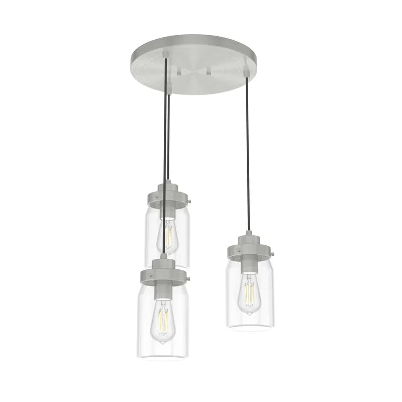 Devon Park Brushed Nickel LED Cluster Pendant with Glass Shades