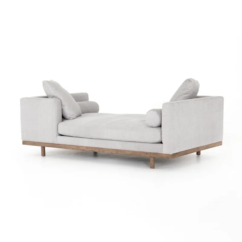 Contemporary Gray 85'' Stationary Sofa in Manufactured Wood