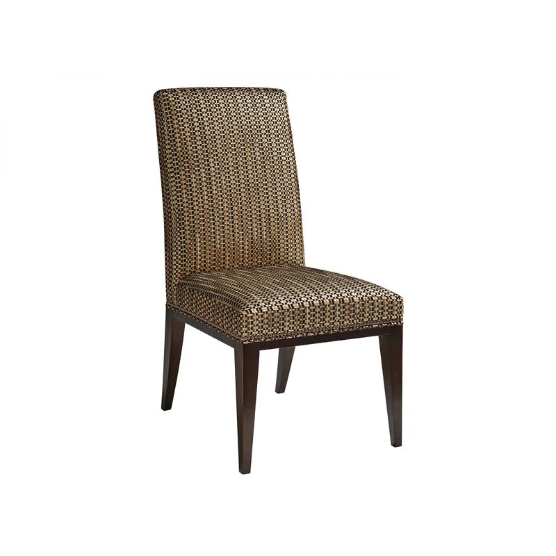 Arlington Brown Leather Upholstered Side Chair with Manufactured Wood Legs