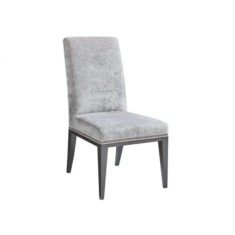 Gray Lowell Upholstered Side Chair with Nailhead Trim