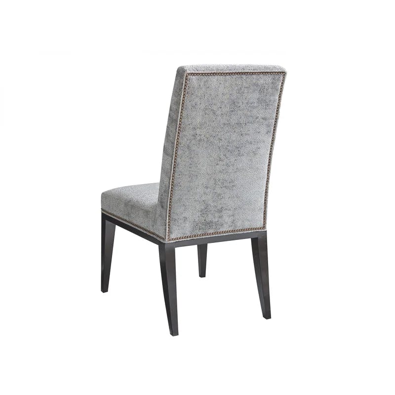 Gray Lowell Upholstered Side Chair with Nailhead Trim