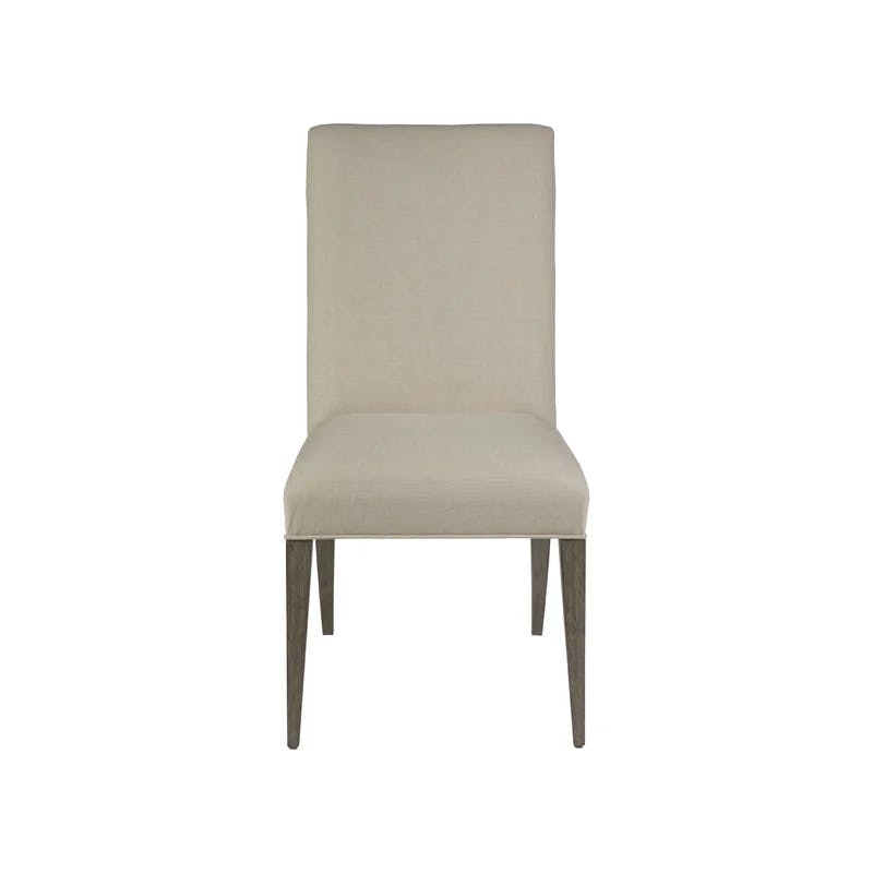 Grigio Finish Madox Linen-Cotton Blend Upholstered Parsons Side Chair