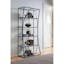 Transitional Black Iron and Glass Etagere with 5 Shelves