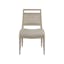 Bianco Finish Mid-Century Light Gray Upholstered Side Chair