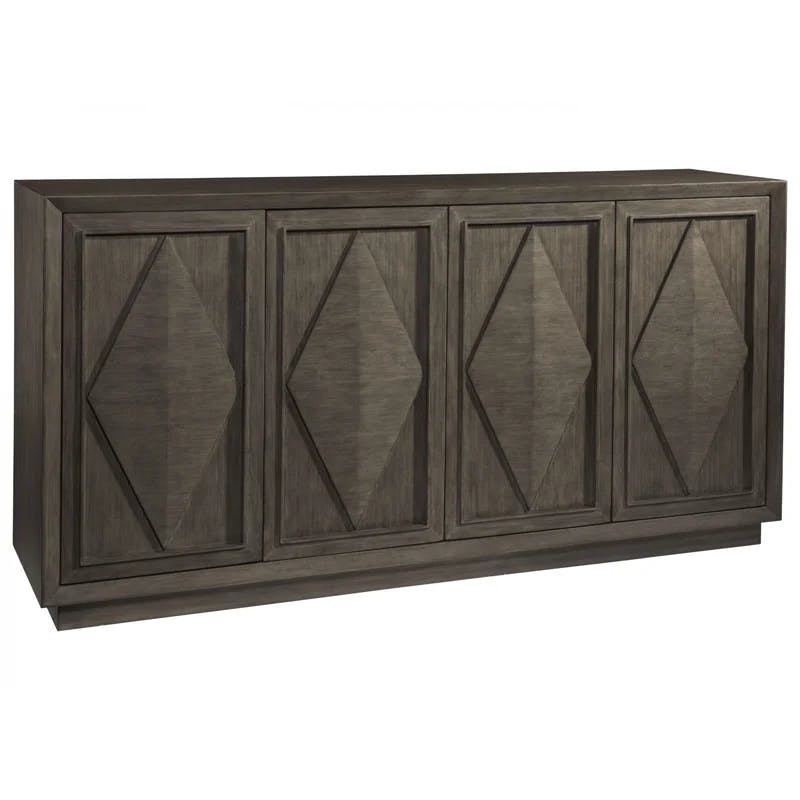 Grigio Warm Gray Wire-Brushed Mahogany Transitional Buffet