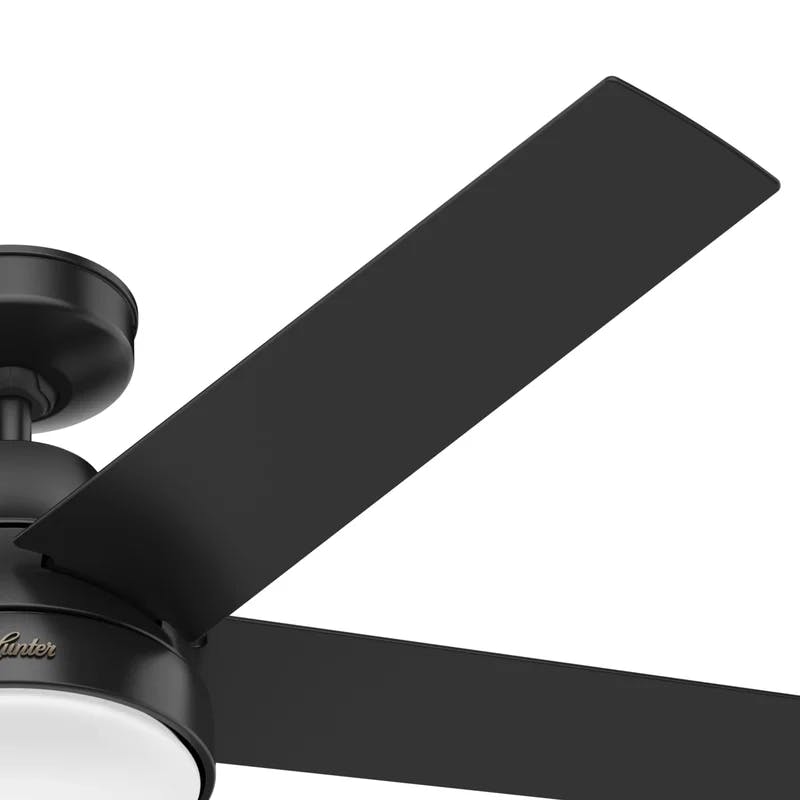 52" Matte Black Aerodyne Smart Ceiling Fan with LED Light and Remote