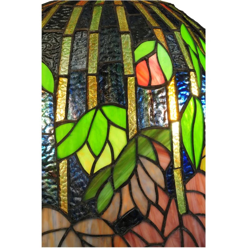 Tiffany-Inspired Black Currant Glass Bell Lamp Shade