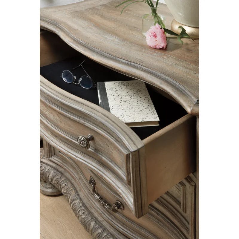 Castella Traditional 3-Drawer Nightstand in Antique Slate Brown
