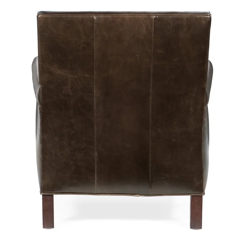 Huntington Morrison Aniline Leather Club Chair in Warm Caramel