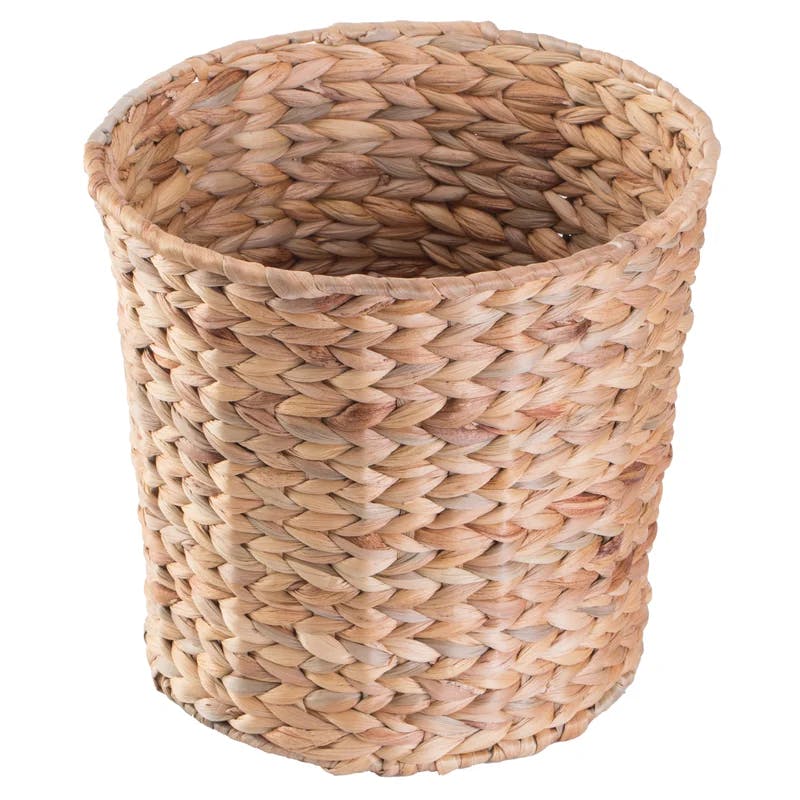 Eco-Friendly Natural Water Hyacinth 11" Handwoven Waste Basket