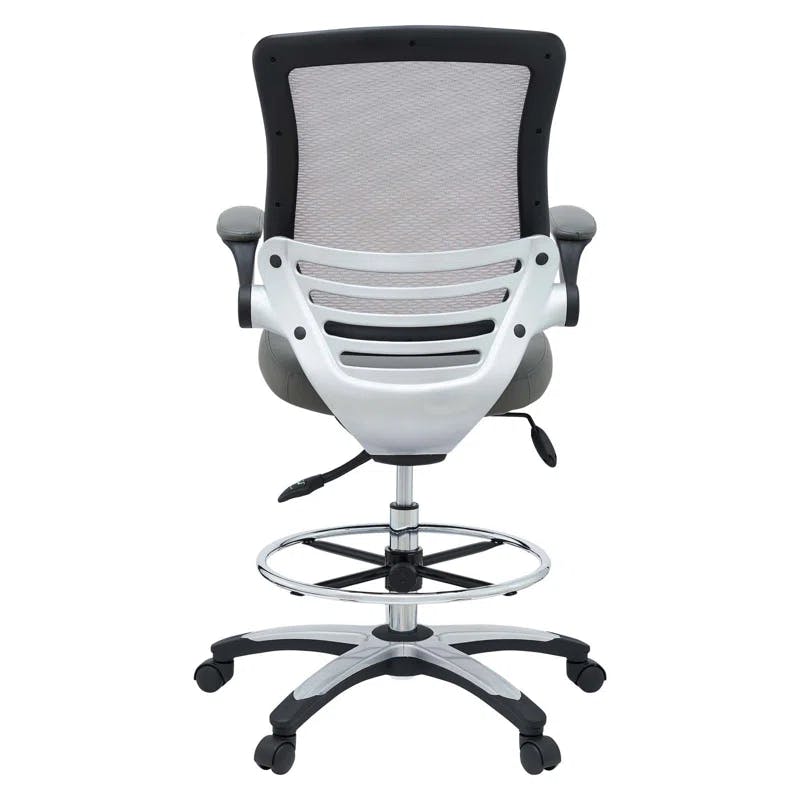 Edge Adjustable Swivel Drafting Chair with Mesh Back in Gray
