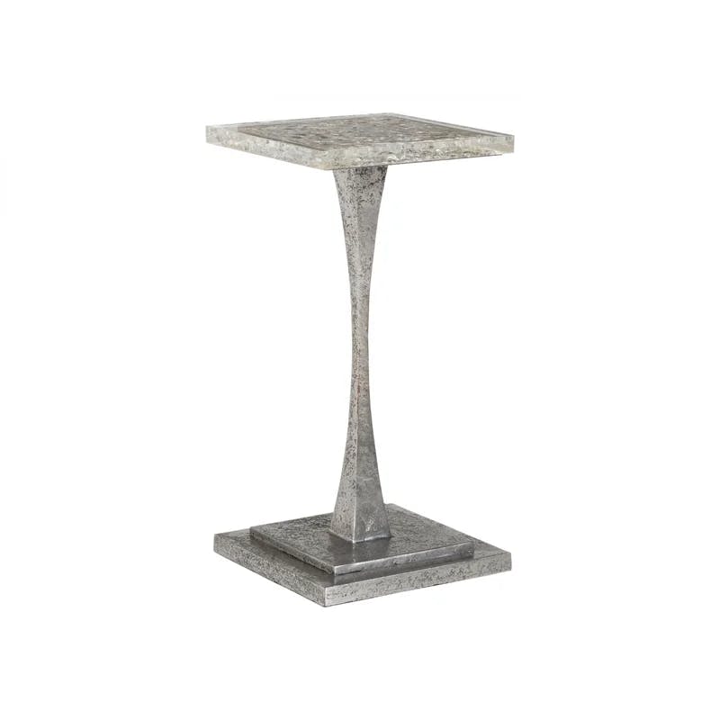 Montreaux 12'' Silver Square Metal Spot Table with Acrylic Top