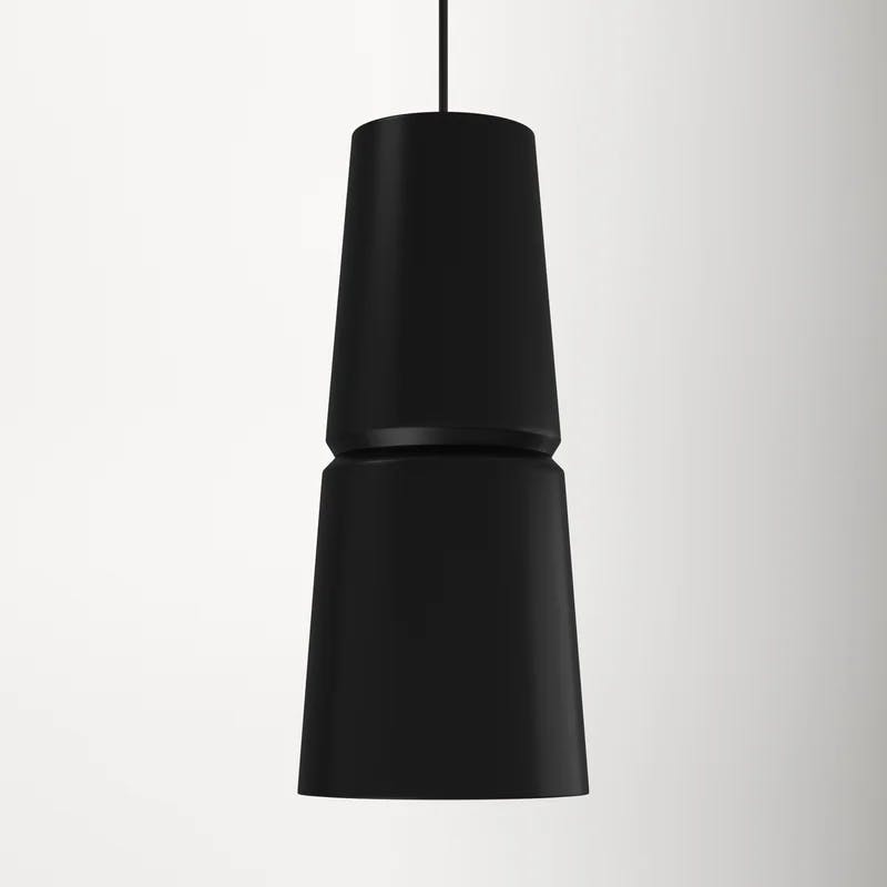 Matte Black Ceramic LED Pendant Light with Adjustable Downrod