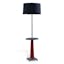 Cairo Transitional 60'' Polished Nickel and Red Floor Lamp with Tray Table