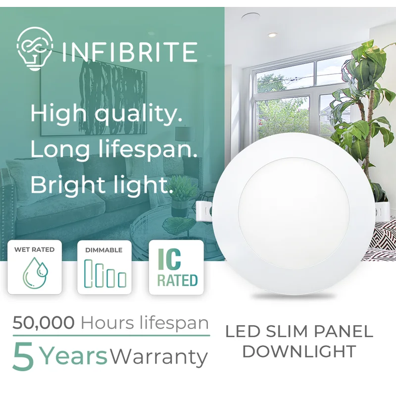 Slimline 6" Circular White Aluminum LED Ceiling Light, Energy Star Rated