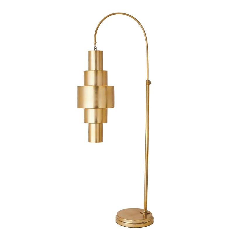 Babylon Geometric Adjustable Antique Brass Floor Lamp