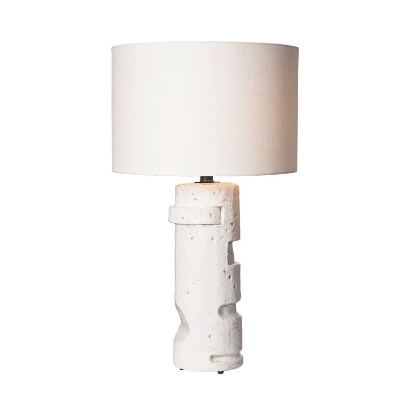 Gilles 31.25'' White Ceramic Table Lamp with Linen Shade