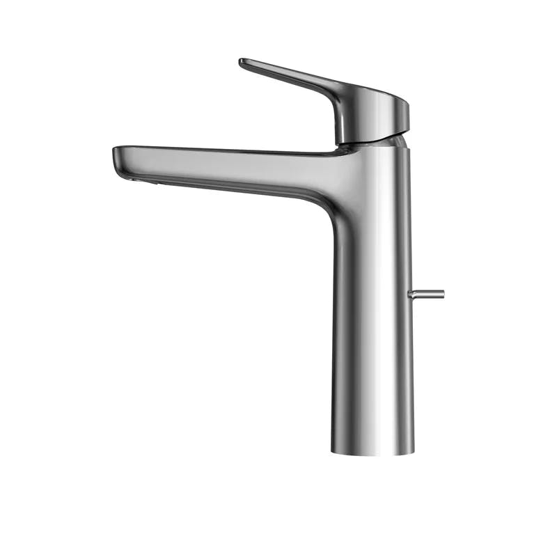 Elegant Polished Chrome Single Hole Bathroom Faucet with Drain Assembly
