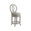 Bianco Traditional Mahogany Swivel Counter Stool with Linen Seat