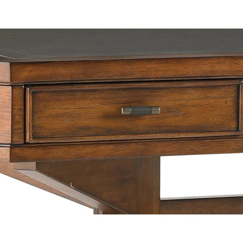 Transitional Brown Home Office Desk with 3 Drawers, 60-inch