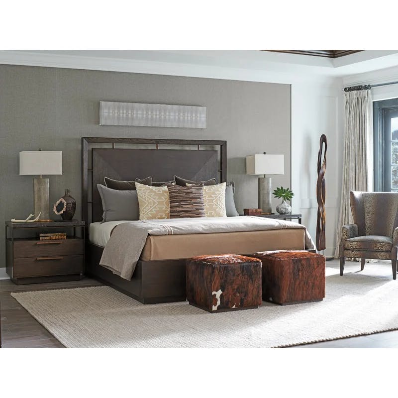 Park City Transitional Queen Panel Bed with Floating Headboard Design
