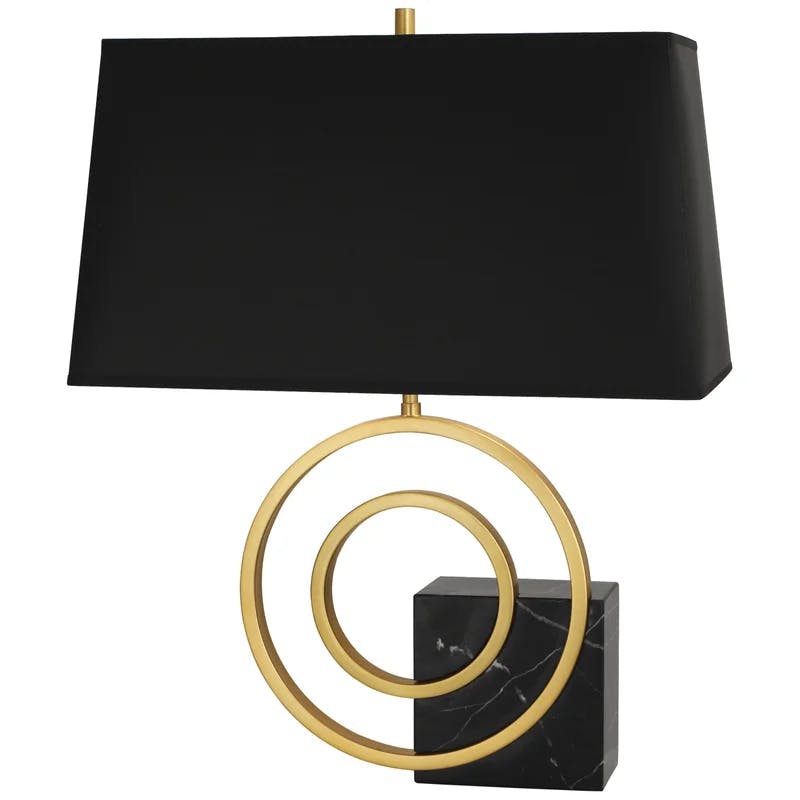 Eclipse 24.75'' Black Marble and Antique Brass Table Lamp