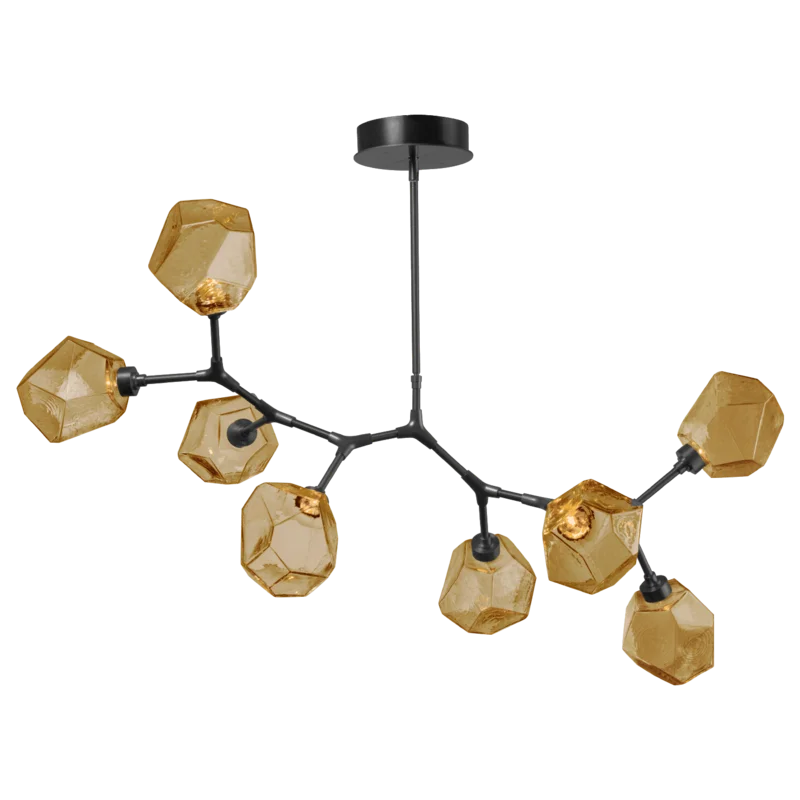 Elegant Branching Bubble Bronze & Crystal LED Chandelier - 46.2"