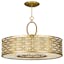 Allegretto 37" Gold Leaf Drum Chandelier with Crystal Accents