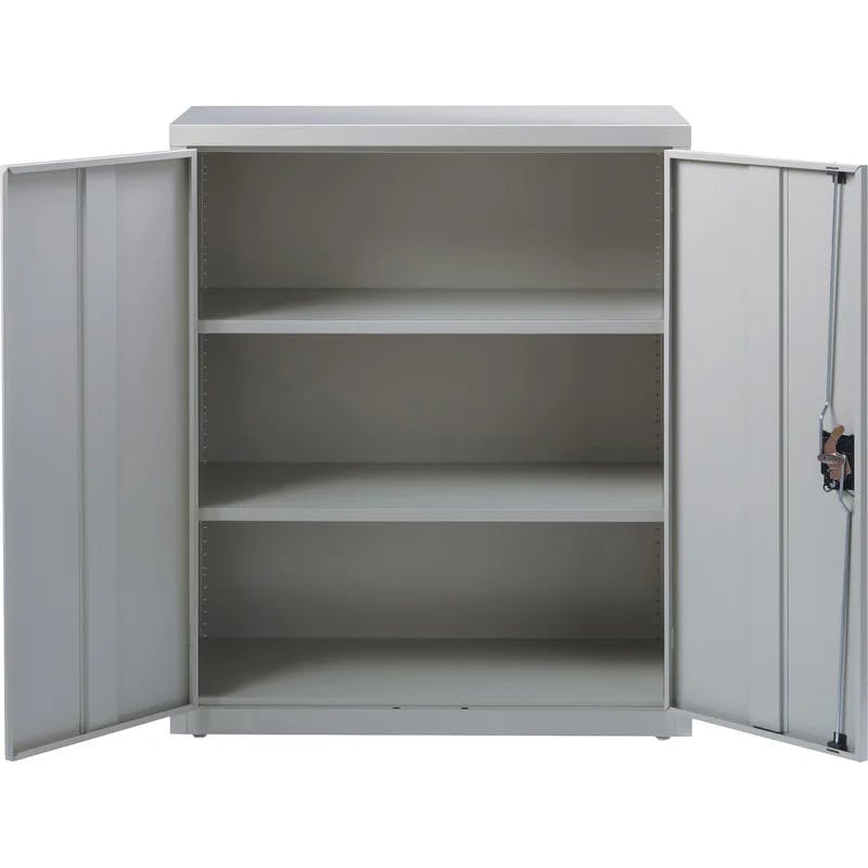 Modern Fortress 42" Light Gray Steel Office Storage Cabinet