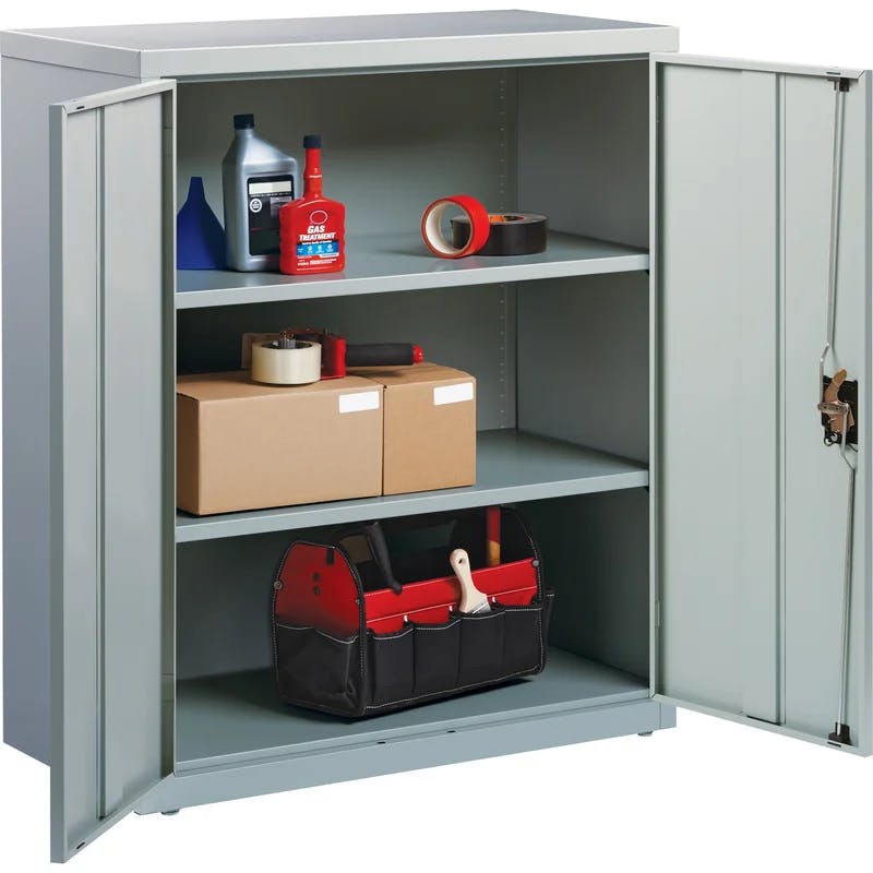 Modern Fortress 42" Light Gray Steel Office Storage Cabinet