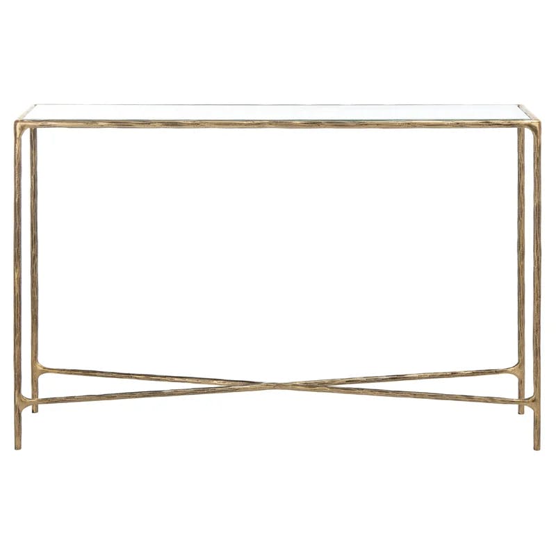 Evelynn 54'' Brass and Glass Elegant Console Table